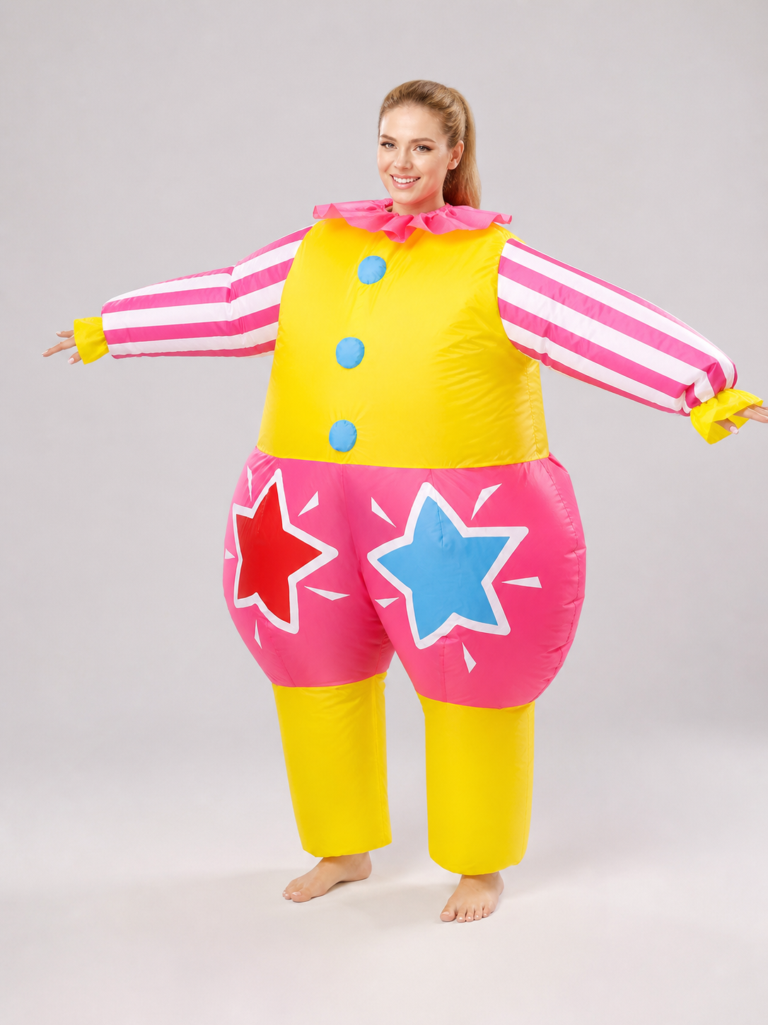 Inflatable clown costume for parties and carnivals