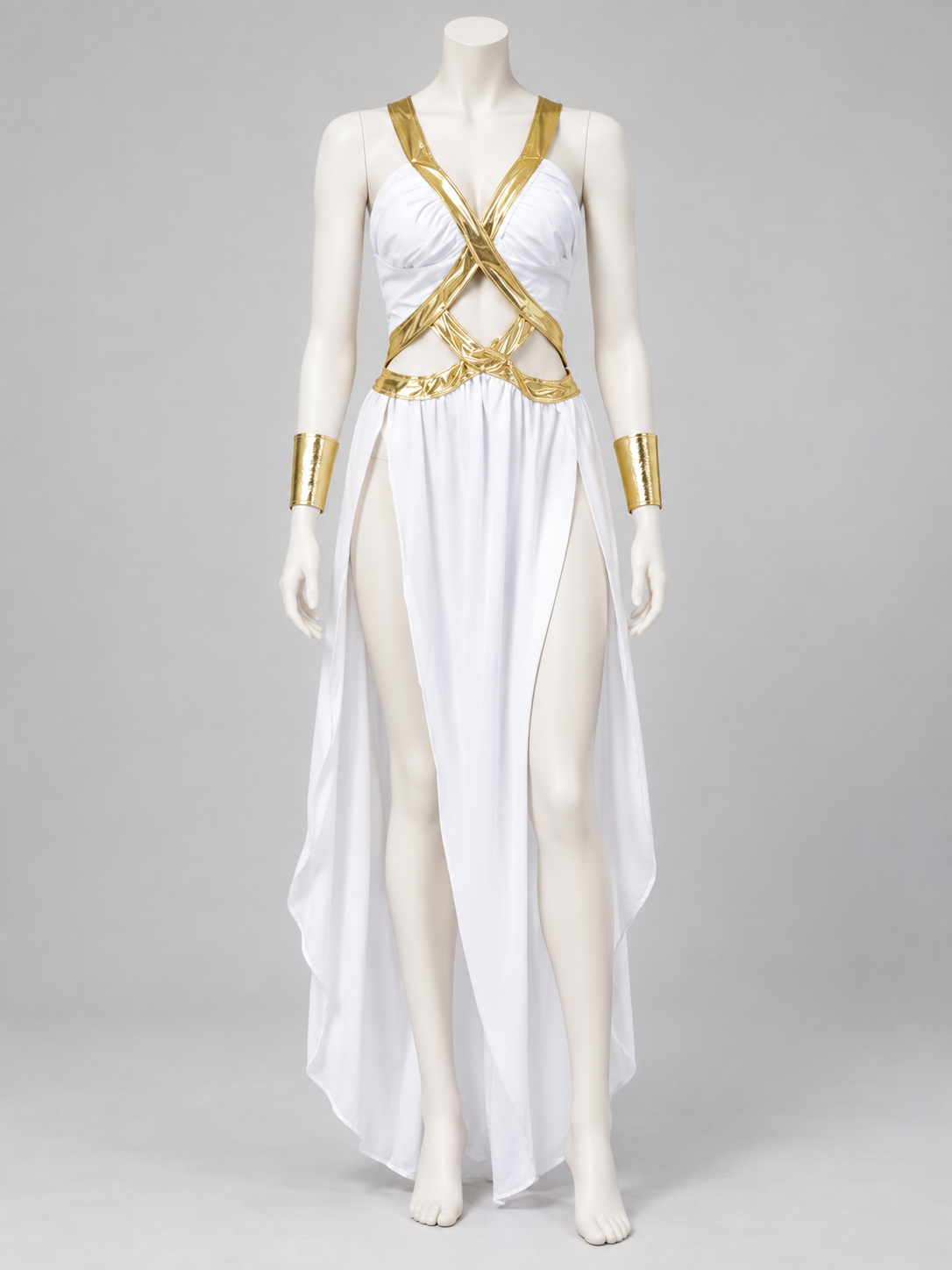 Egyptian Carnival Costume with Gold-Colored Trim side view