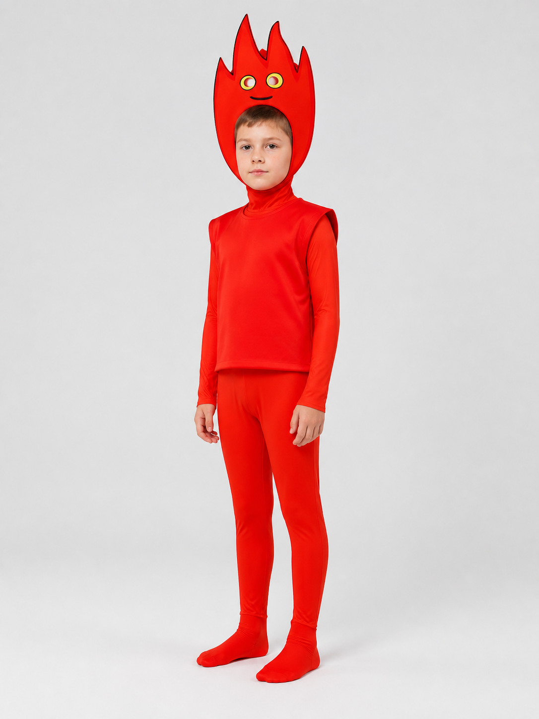 “Fire Hero” Cosplay Costume, Red Jumpsuit side view