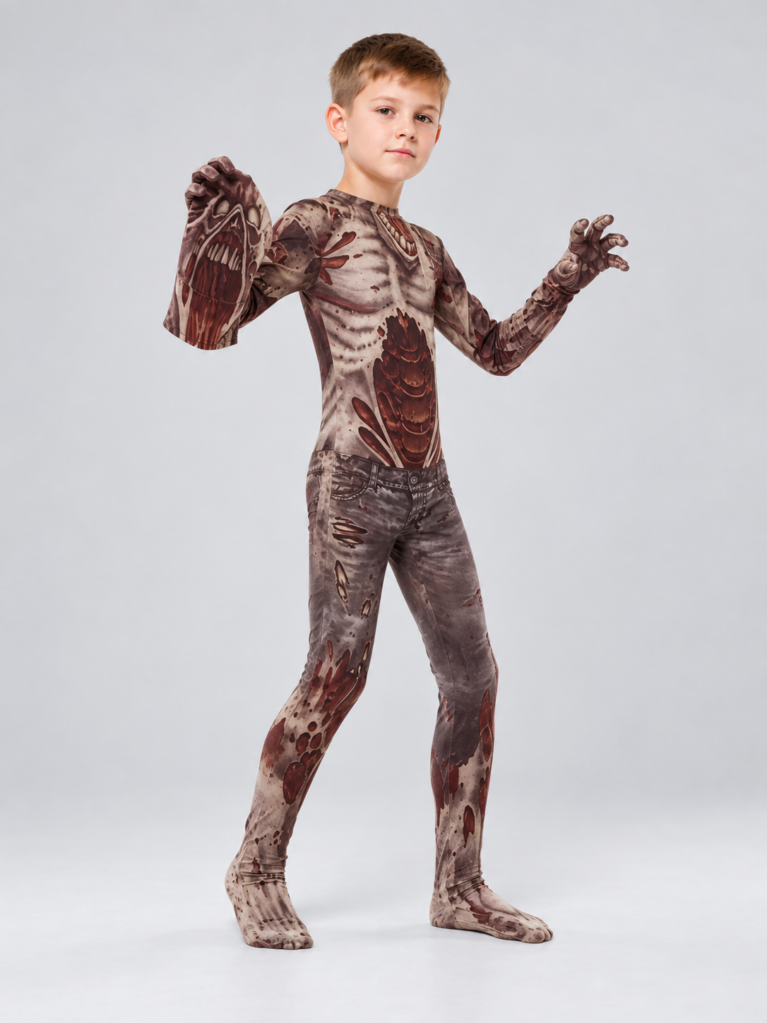 Zombie Costume with Mask and Print