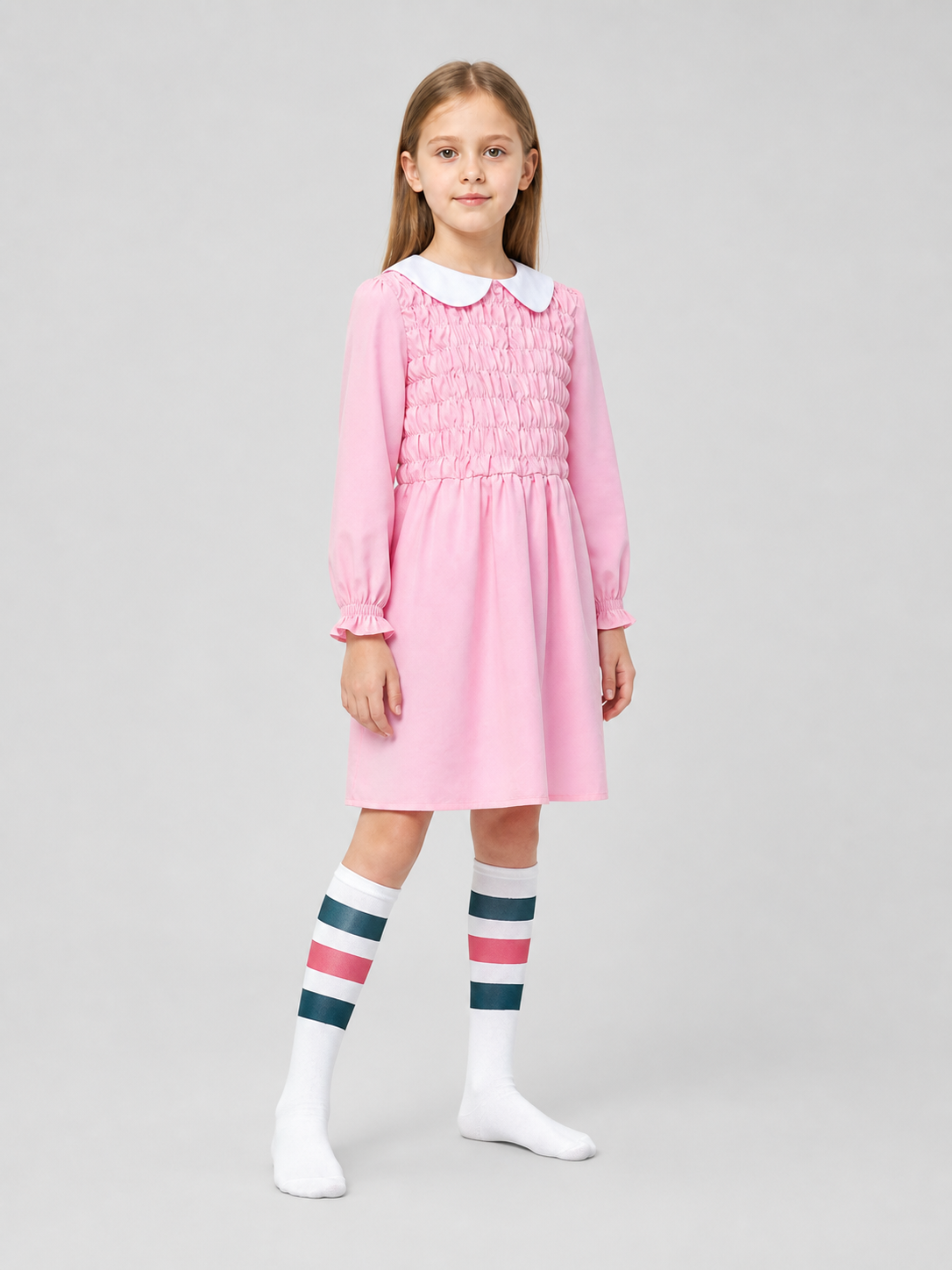 Stranger Things Cosplay Dress with Leg Warmers side view