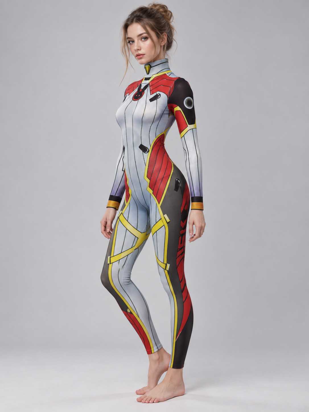 1/6 Scale Collectible Figure Jumpsuit, Black with Print