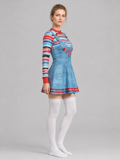 Chucky-Style Costume with Overall Skirt