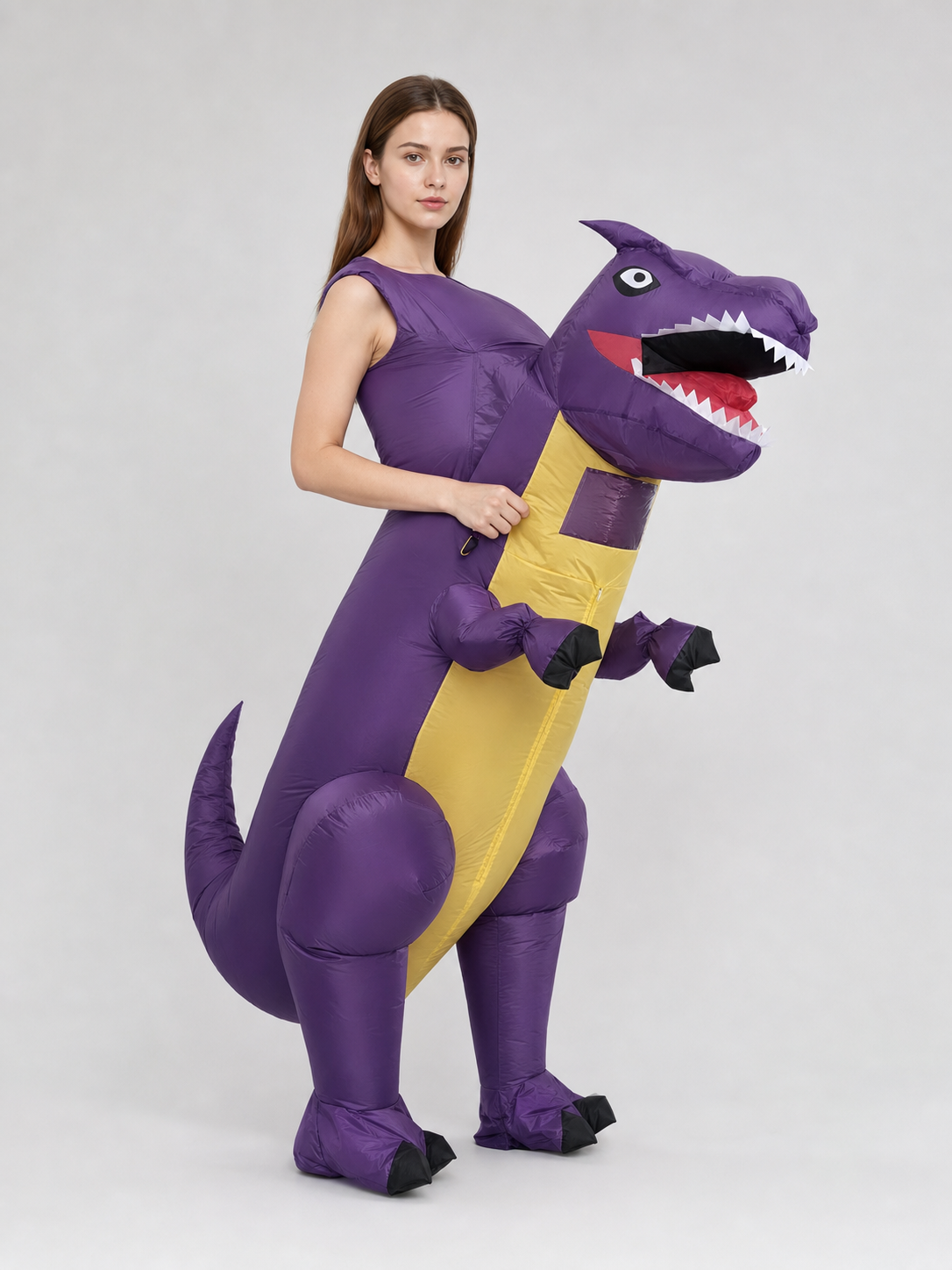 Purple Inflatable Tyrannosaurus Rex Dinosaur Costume