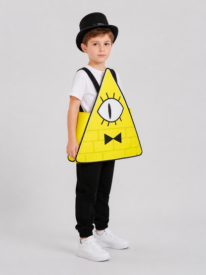 Bill Cipher Cosplay Costume: Triangular Look with Hat side view