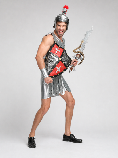 Spartan Warrior Costume with Helmet and Armor