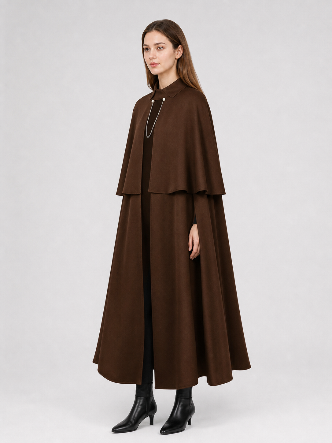 Brown Gothic Cloak with Chain