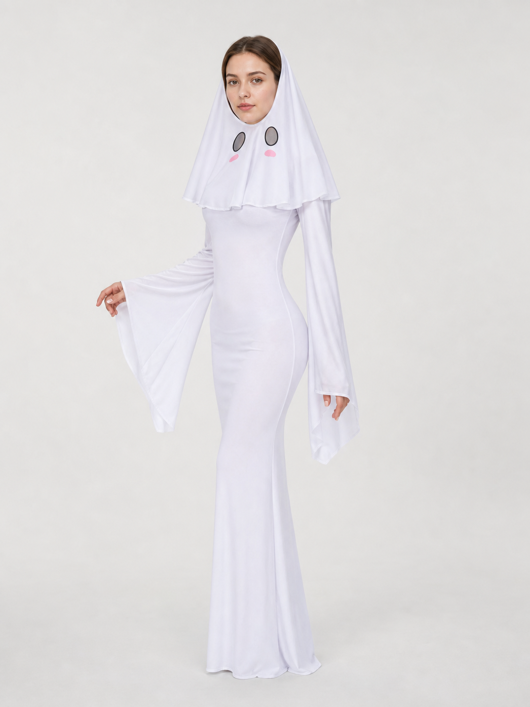 Hooded Cosplay Costume with Ribbon Sleeves