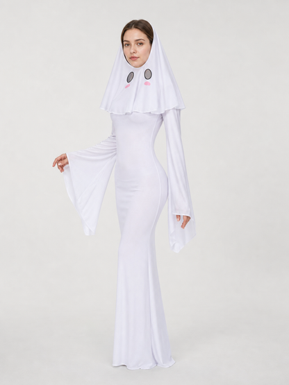 Hooded Cosplay Costume with Ribbon Sleeves