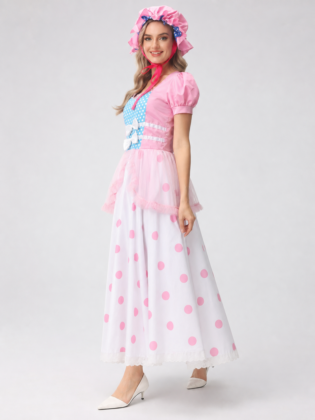 Princess Dress with Ruffles, Bows, and Polka Dots