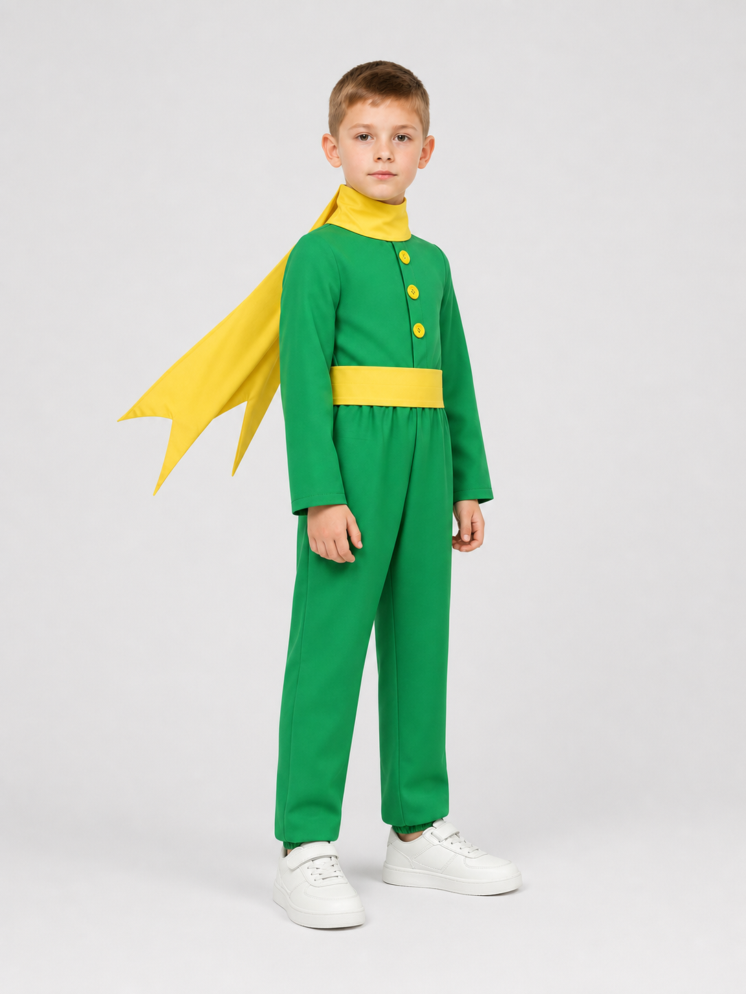 Children's Little Prince Costume, Green and Yellow side view