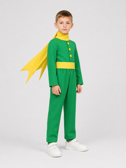 Children's Little Prince Costume, Green and Yellow side view