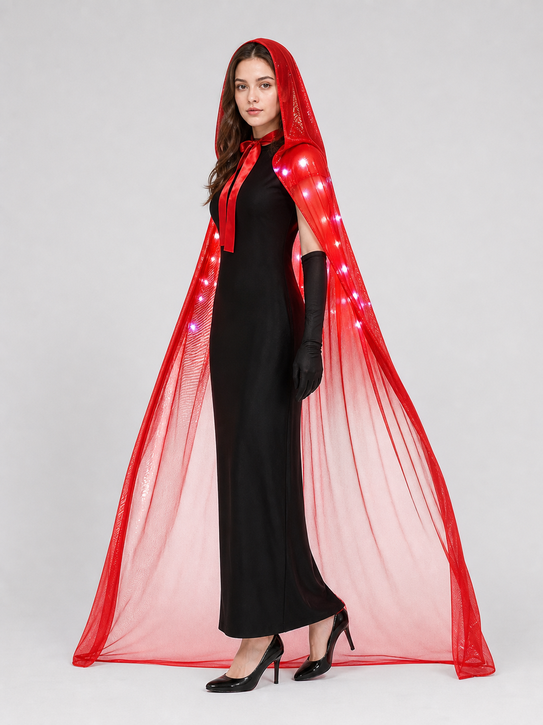 Light-Up Red Hooded Cape