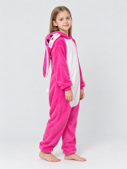 Kids' Bunny Jumpsuit Pajama with Hood and Ears
