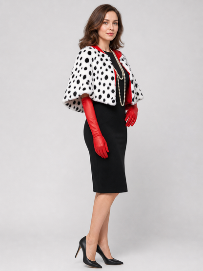 Cruella Halloween Costume with Wig and Cape