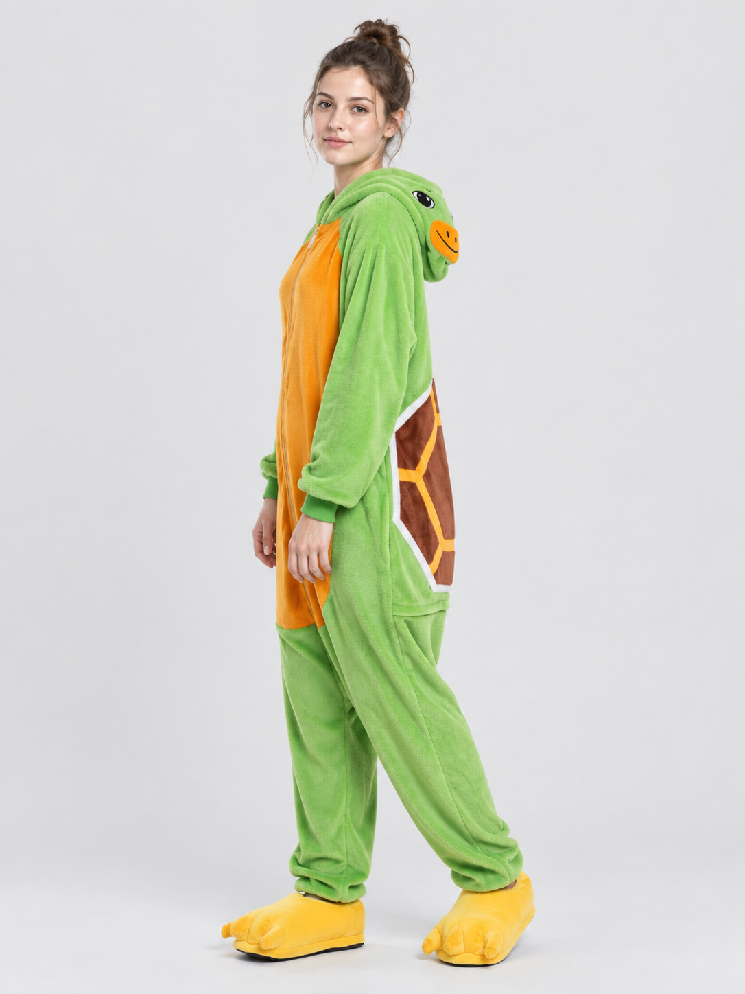Flannel Hooded Zip-Up Pajama Jumpsuit