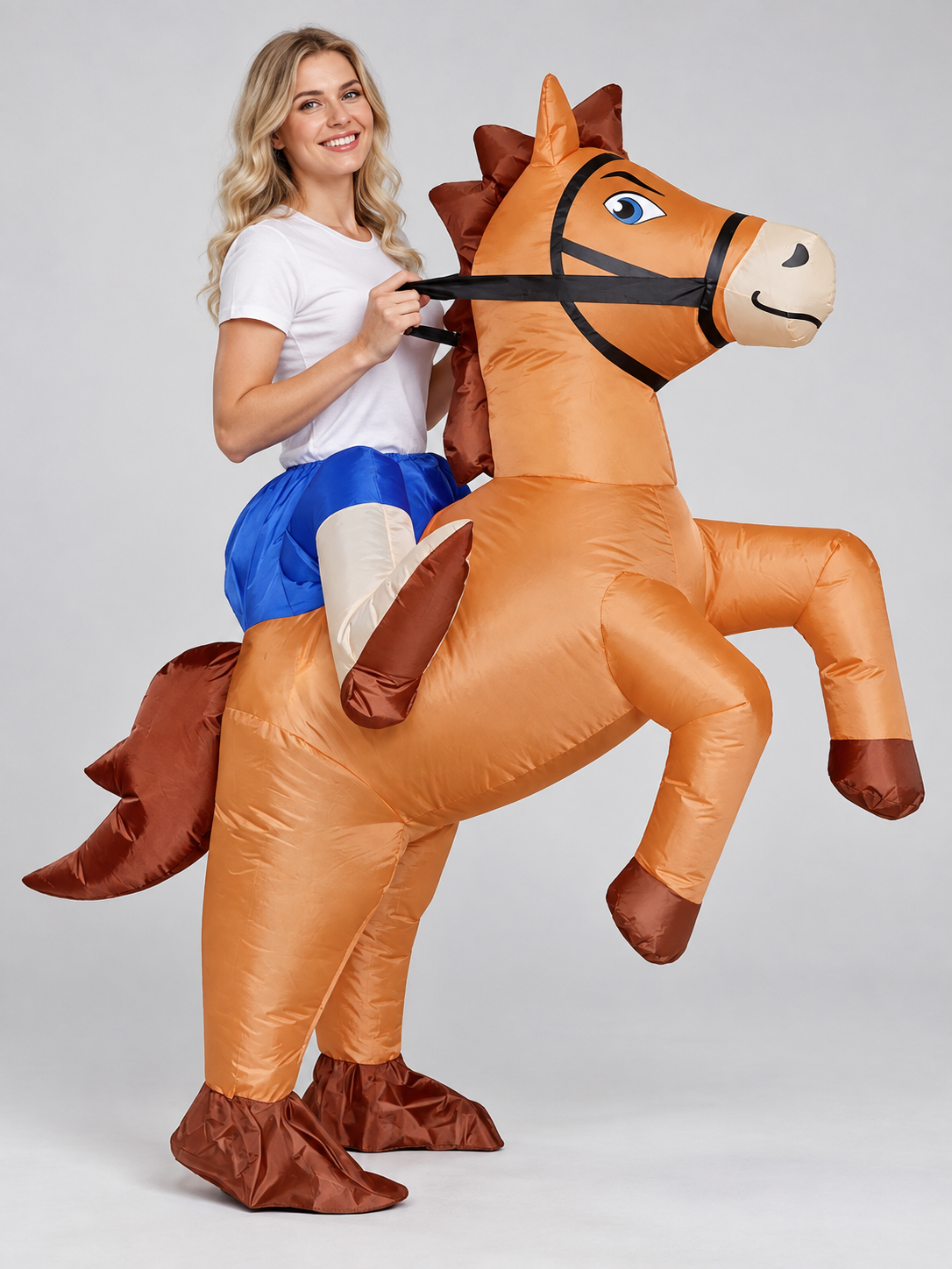 Inflatable Horse Costume with Mane and Tail for Carnival