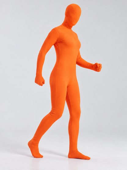 Orange Jumpsuit Costume with Closed Hood Mask