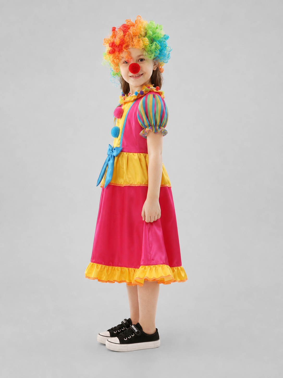 Carnival clown dress with ruffles for parties