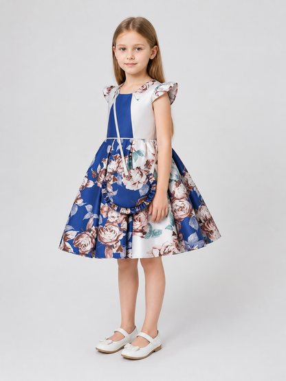 Girls' Princess Dress with Handbag, Full Skirt side view
