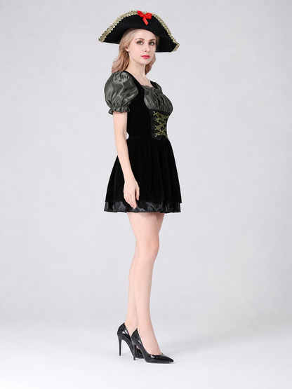 Pirate Carnival Costume with Dress and Hat