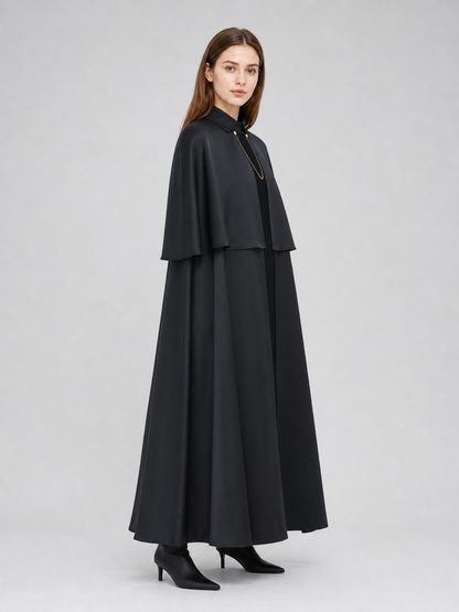 Black Gothic Cape with Chain for Cosplay