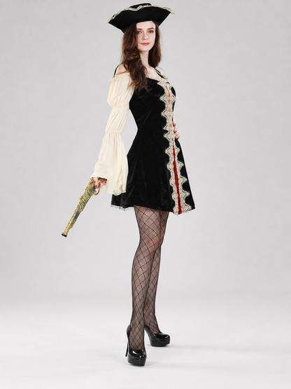 Pirate Costume with Dress and Hat for Halloween