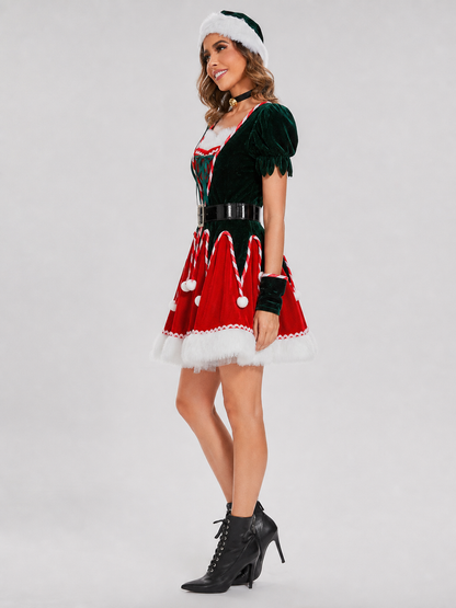 New Year's Carnival Costume Dress with a Full Skirt