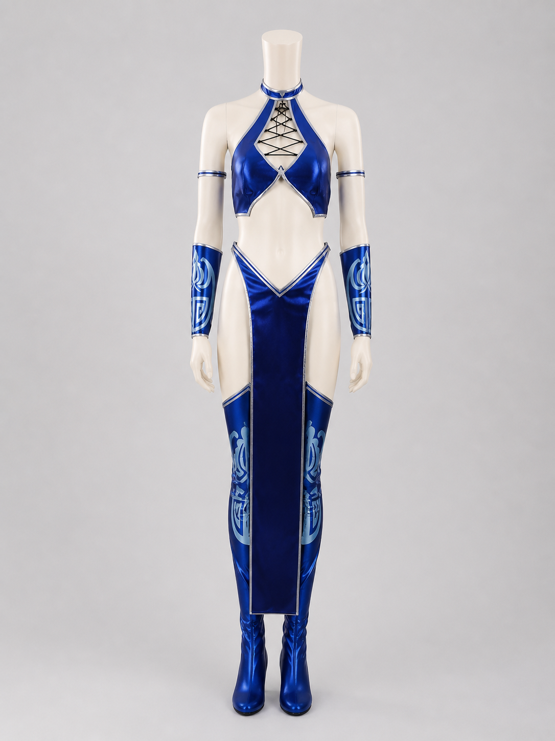 Mortal Kombat Cosplay Costume: Top, Shorts, Bracers side view