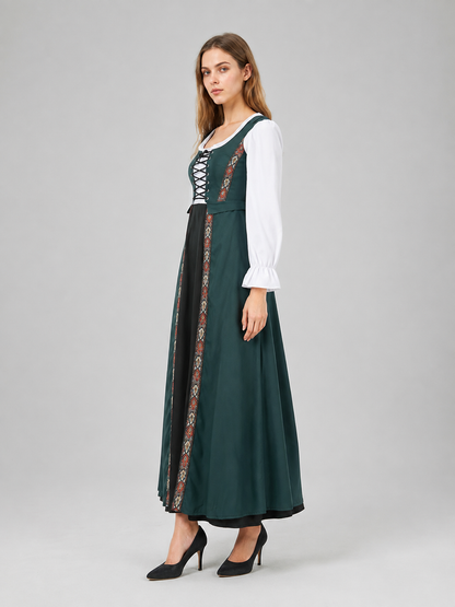 Long Medieval Lace-Up Dress side view