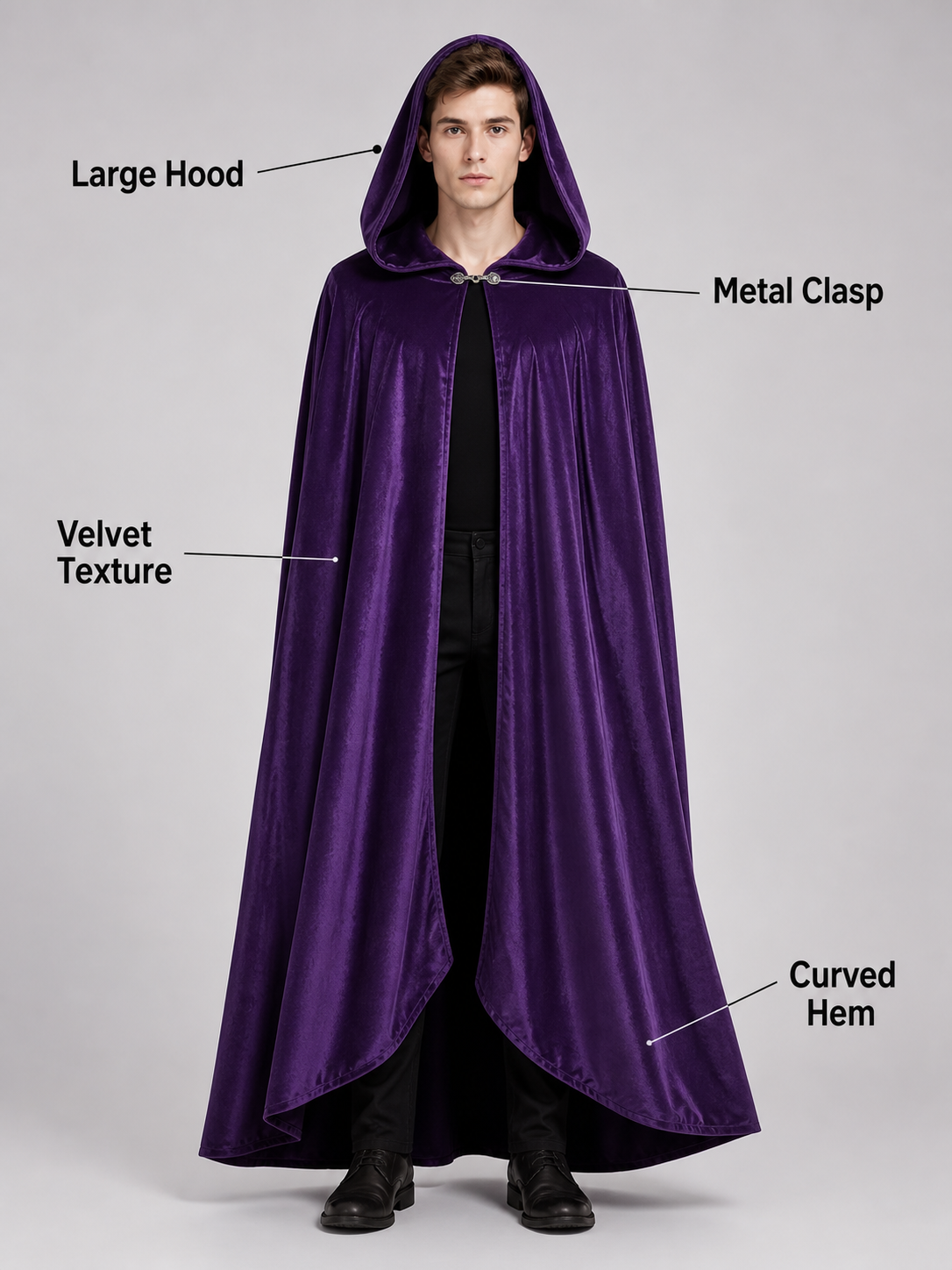 Purple Carnival Cloak with Hood