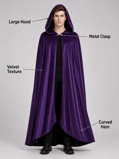 Purple Carnival Cloak with Hood