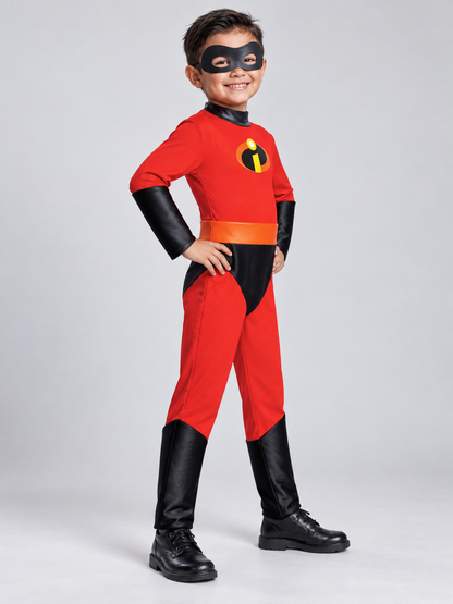 Kids' Superhero Costume, Red, with Mask