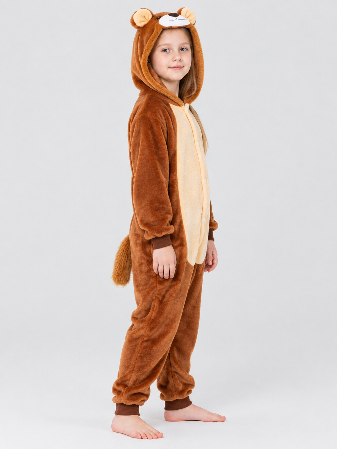 Plush Hooded Pajama Jumpsuit with Ears