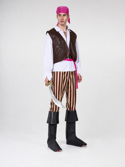 Carnival Pirate Costume with Accessories for Halloween