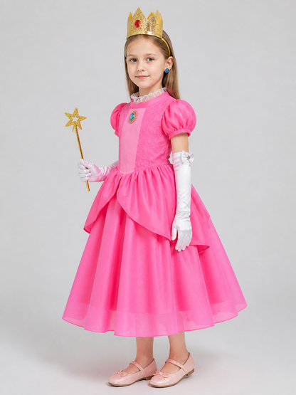 Princess Ball Gown with Crown and Magic Wand side view