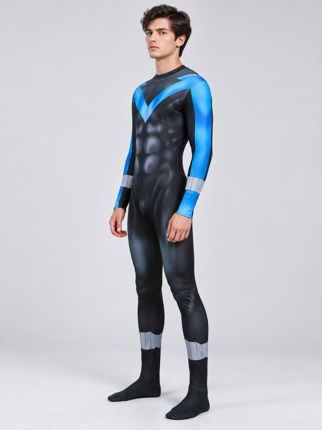 Batman Cosplay Costume Blue Jumpsuit with Muscle Simulation