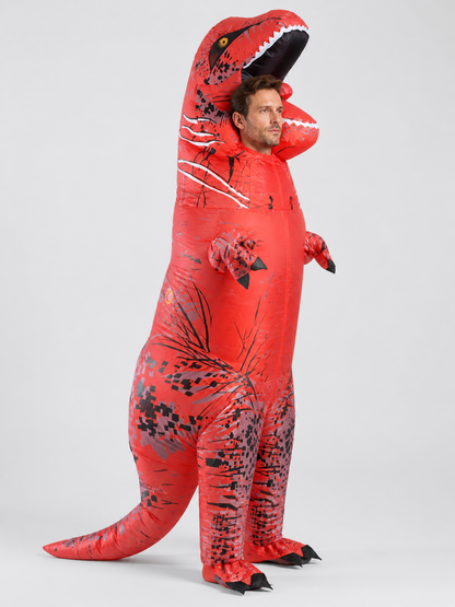 Red Inflatable Tyrannosaurus Costume for Halloween side view