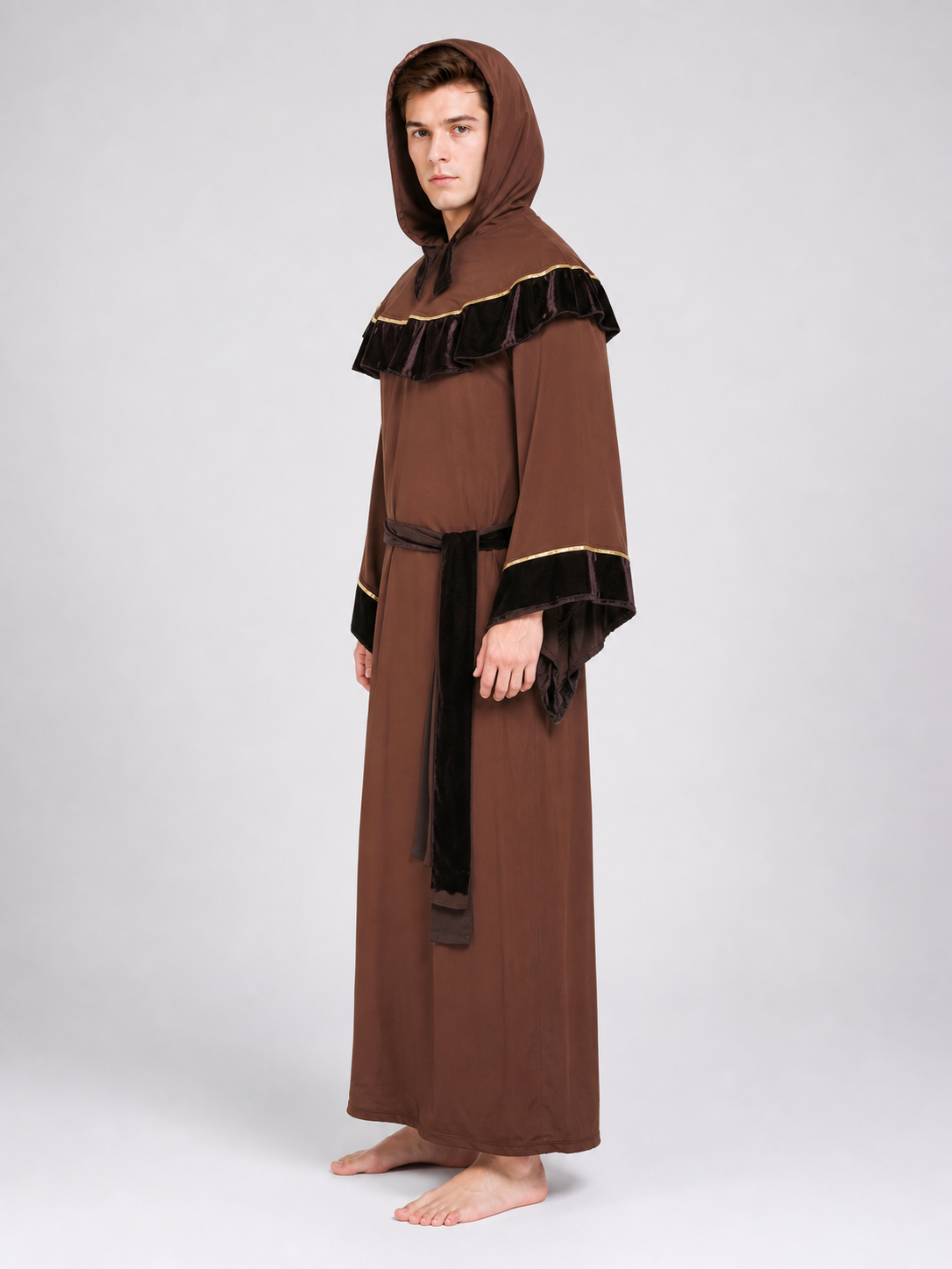 Wizard robe costume with hood and belt