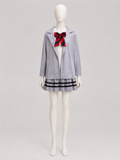 Children’s Zombie Costume: Jacket, Skirt, and Bow Tie side view