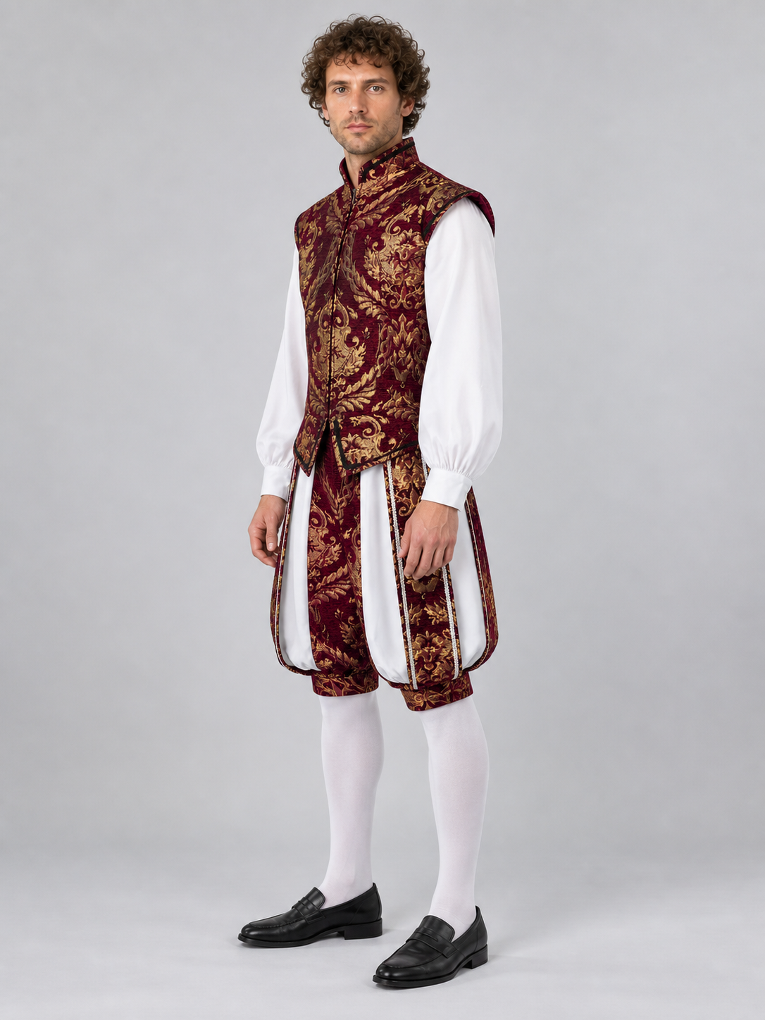 Carnival Costume with Vest and Gold-Tone Ornament side view