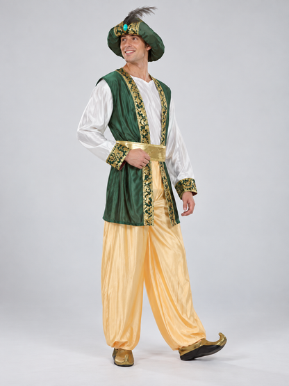 Adult Eastern Prince Carnival Costume with Feather
