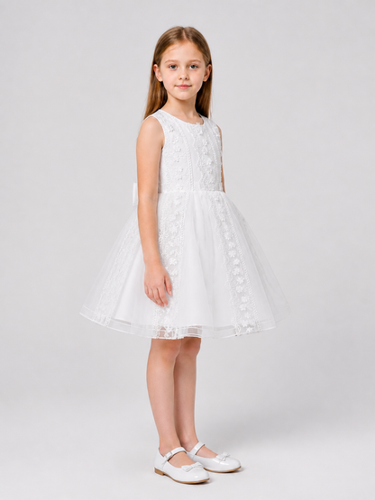 Children’s Dress with Floral Embroidery and Full Skirt