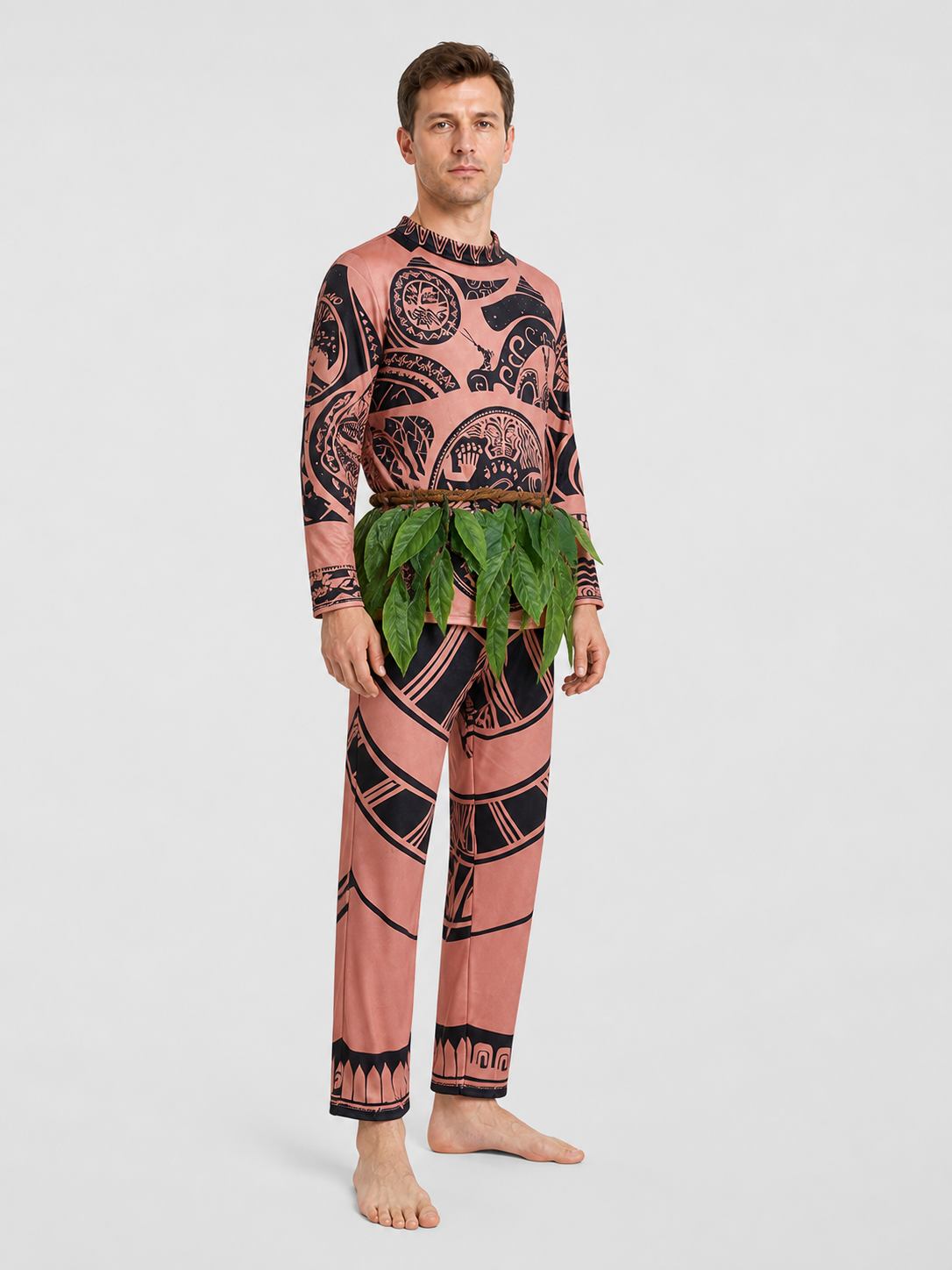 Maui Carnival Costume from Moana with Grass Skirt side view