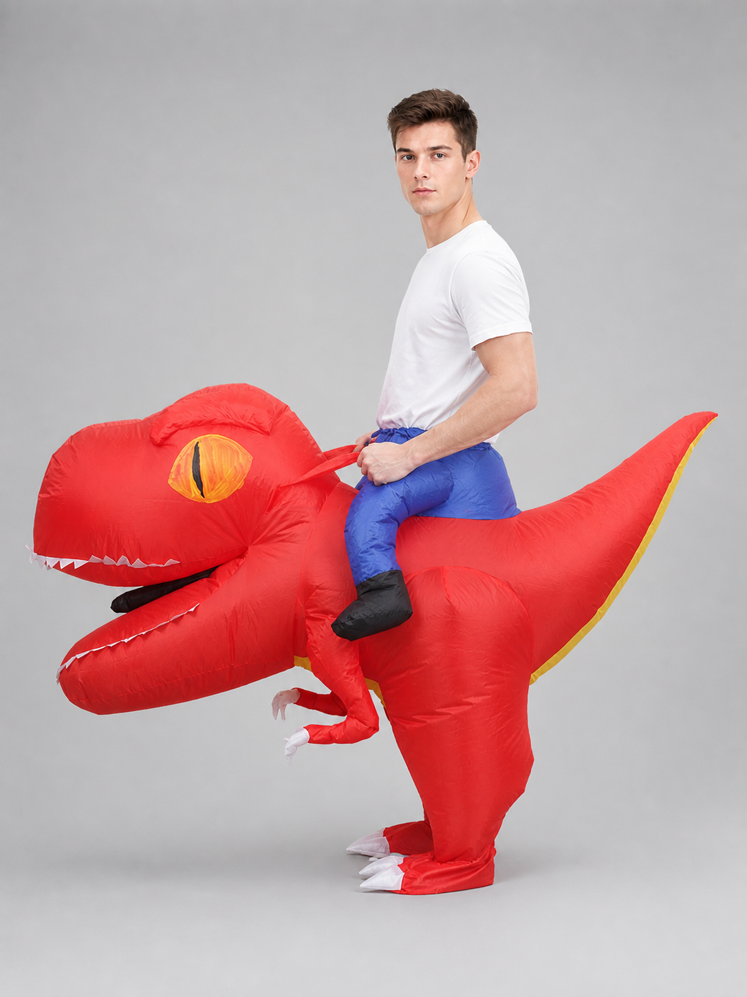 Red Inflatable T-Rex Dinosaur Costume for Parties