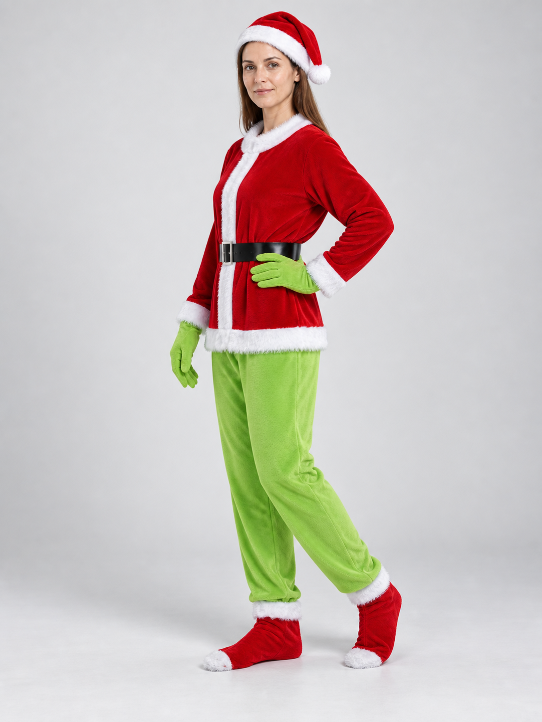 Grinch Santa Claus-Style Costume side view