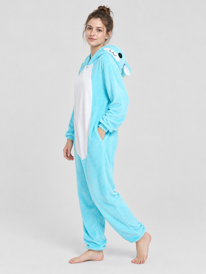 Insulated Kigurumi Jumpsuit with Hood and Face