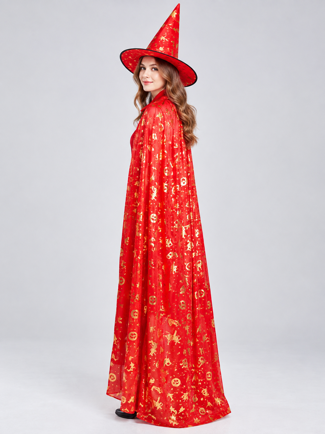 Carnival Costume with Gold Star Print and Hat