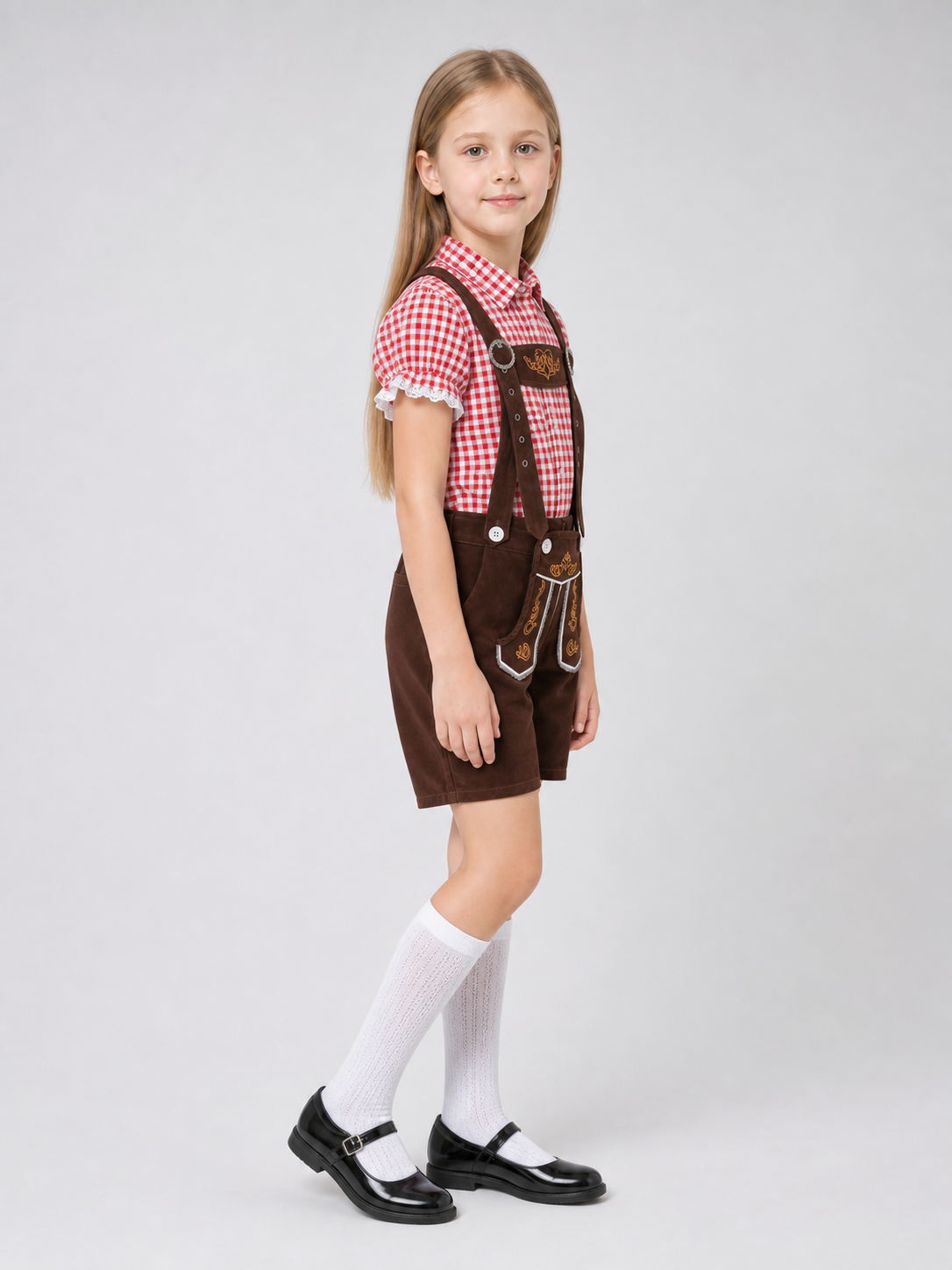 Folk-Style Costume: Plaid Shirt and Shorts