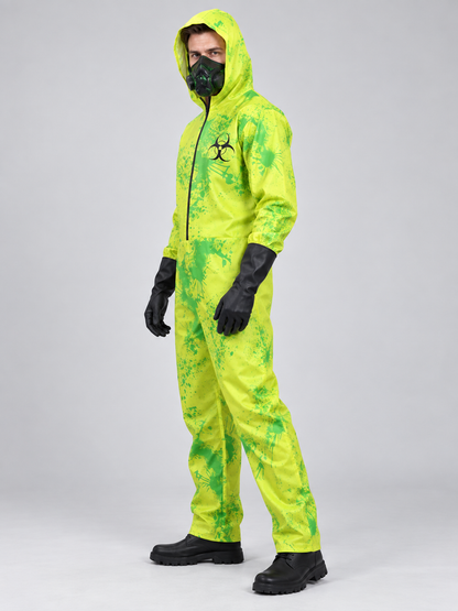 Halloween Costume Green Jumpsuit with Mask